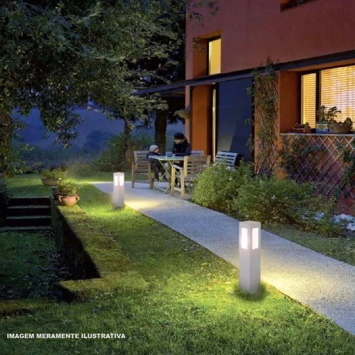 Luminária Balizador Jardim Bolt Branco Para Lâmpada A60 E27 Difusor Termoplástico - Ideal Iluminação