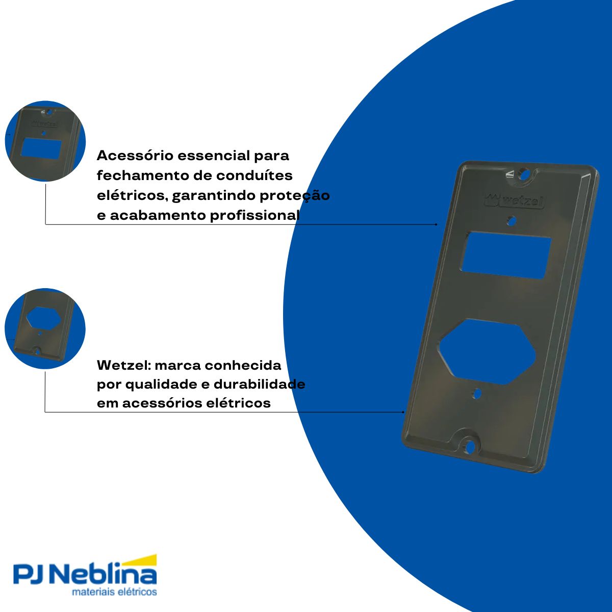 Tampa Condulete 1 Posto + 1 Tom Hexagonal Pvc 1Pol Cinza S/Vedação - Wetzel