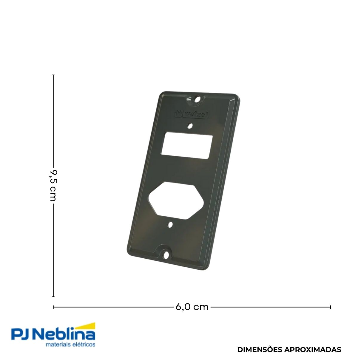 Tampa Condulete 1 Posto + 1 Tom Hexagonal Pvc 1Pol Cinza S/Vedação - Wetzel