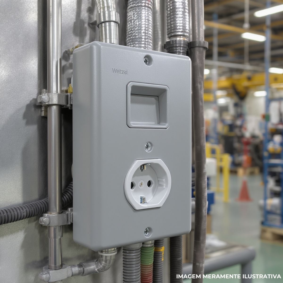 Tampa Condulete 1 Posto + 1 Tom Hexagonal Pvc 1Pol Cinza S/Vedação - Wetzel