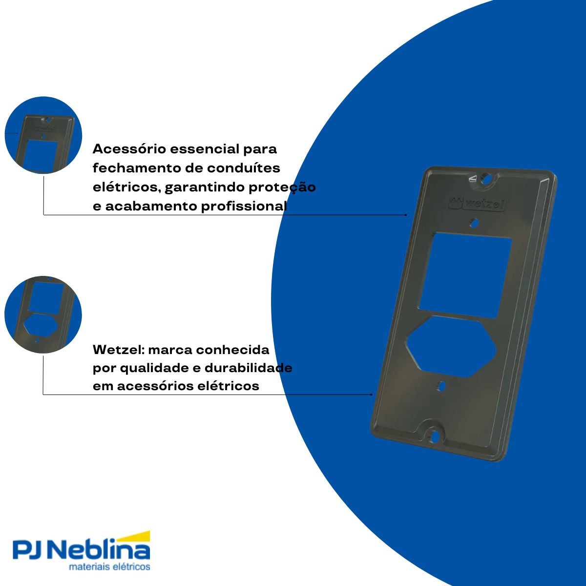 Tampa Condulete 2 Postos + 1 Tom Hexagonal Pvc 1Pol Cinza S/Vedação - Wetzel