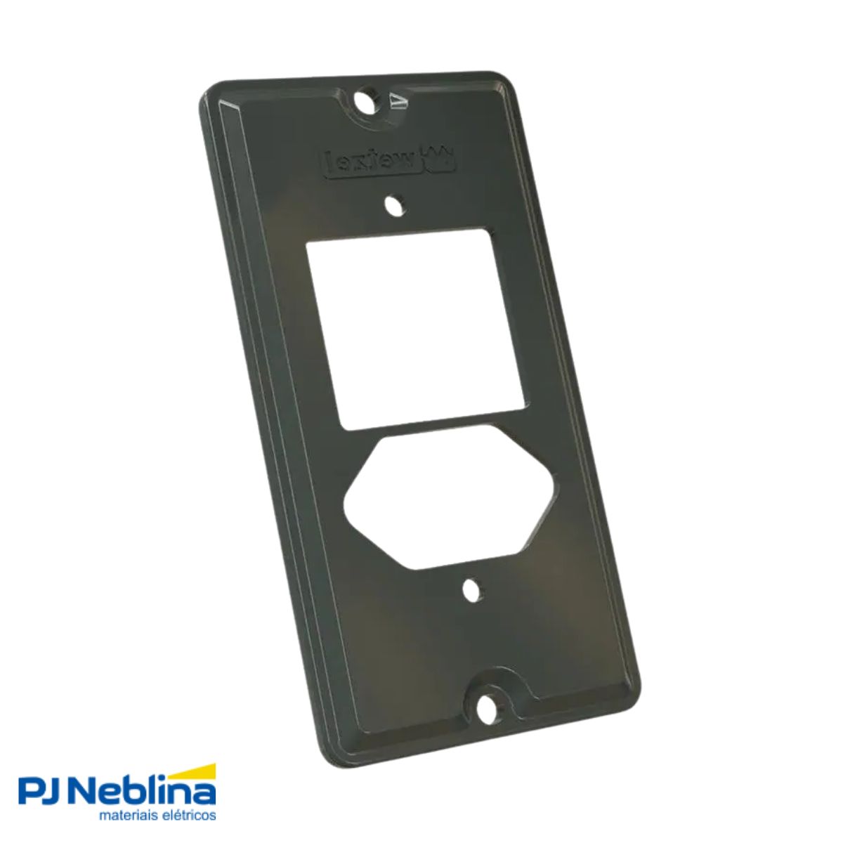 Tampa Condulete 2 Postos + 1 Tom Hexagonal Pvc 1Pol Cinza S/Vedação - Wetzel