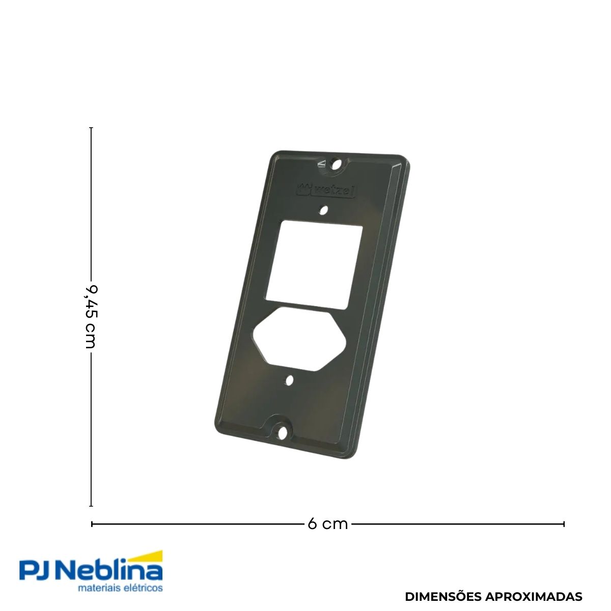 Tampa Condulete 2 Postos + 1 Tom Hexagonal Pvc 1Pol Cinza S/Vedação - Wetzel