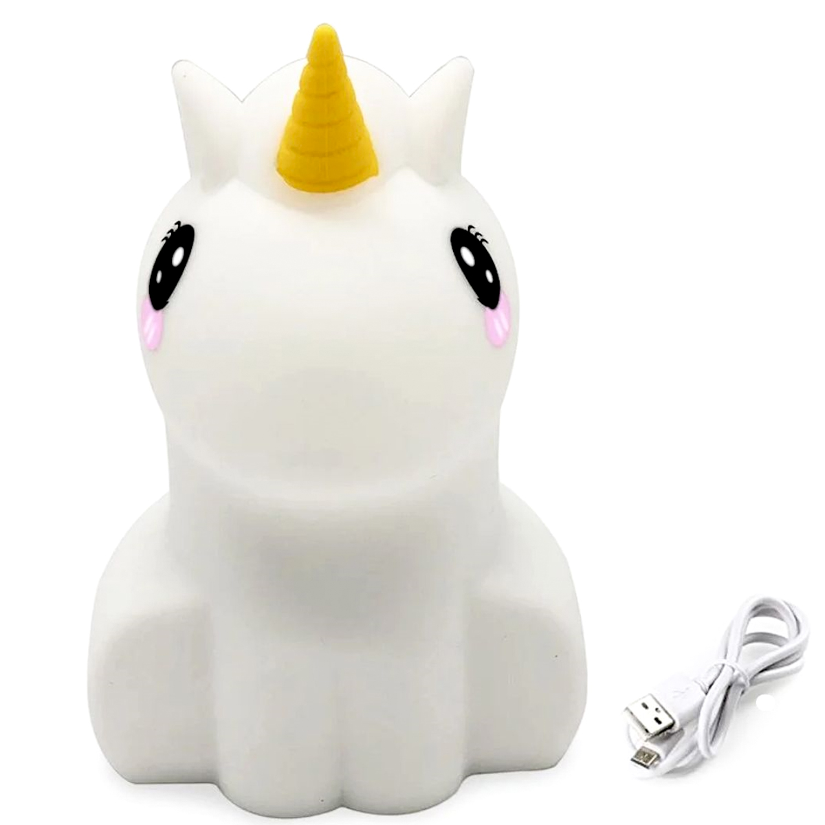 Luminária Abajur LED Unicórnio Grande 9 Cores Entrada USB - Pet Light