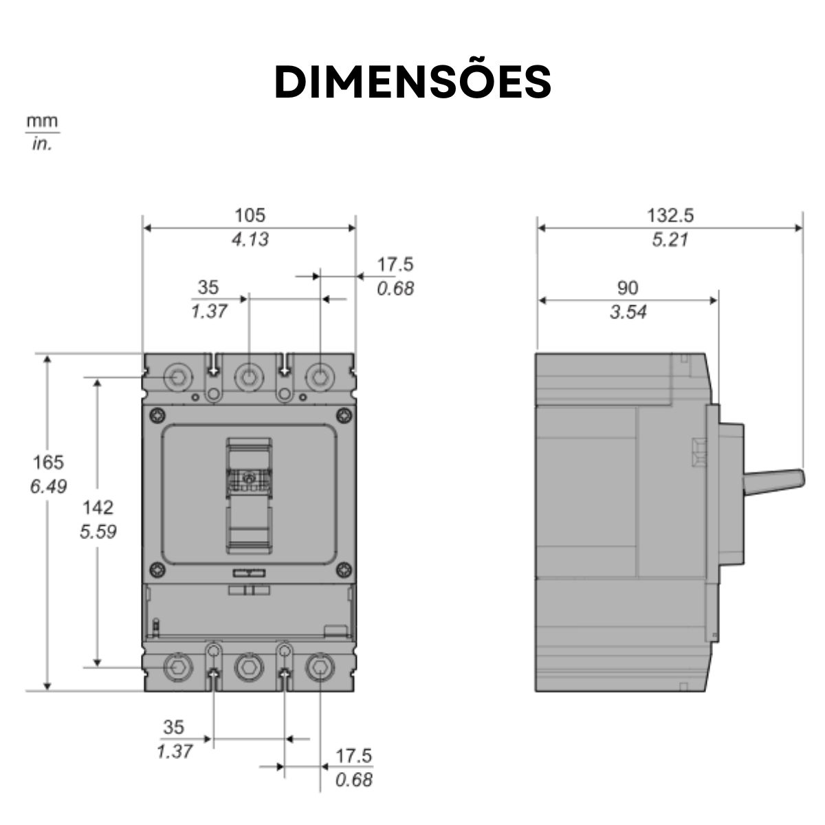 Disjuntor Caixa Moldada Tripolar 140-200A 25Ka 380/415V 50/60Hz - Schneider