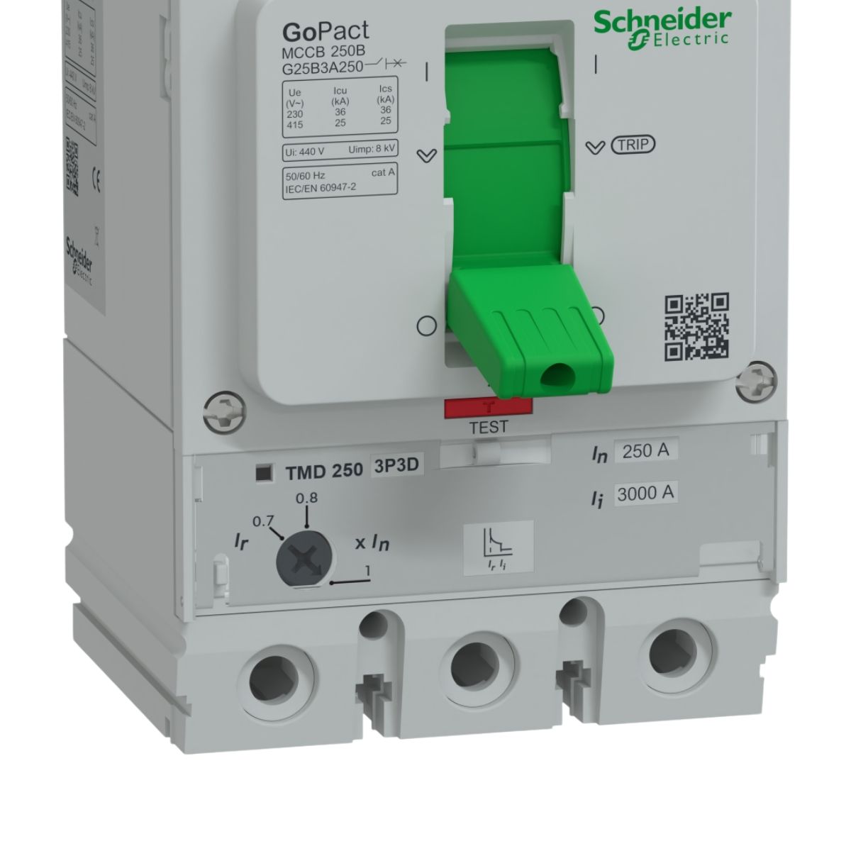 Disjuntor Caixa Moldada Tripolar 175-250A 25Ka 380/415V 50/60Hz - Schneider