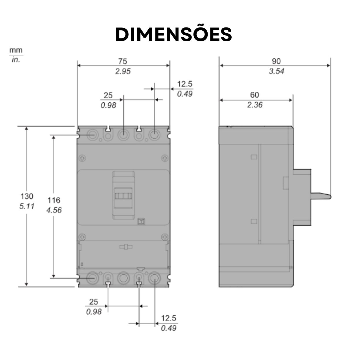 Disjuntor Caixa Moldada Tripolar 28-40a 25ka 380/415v 50/60h