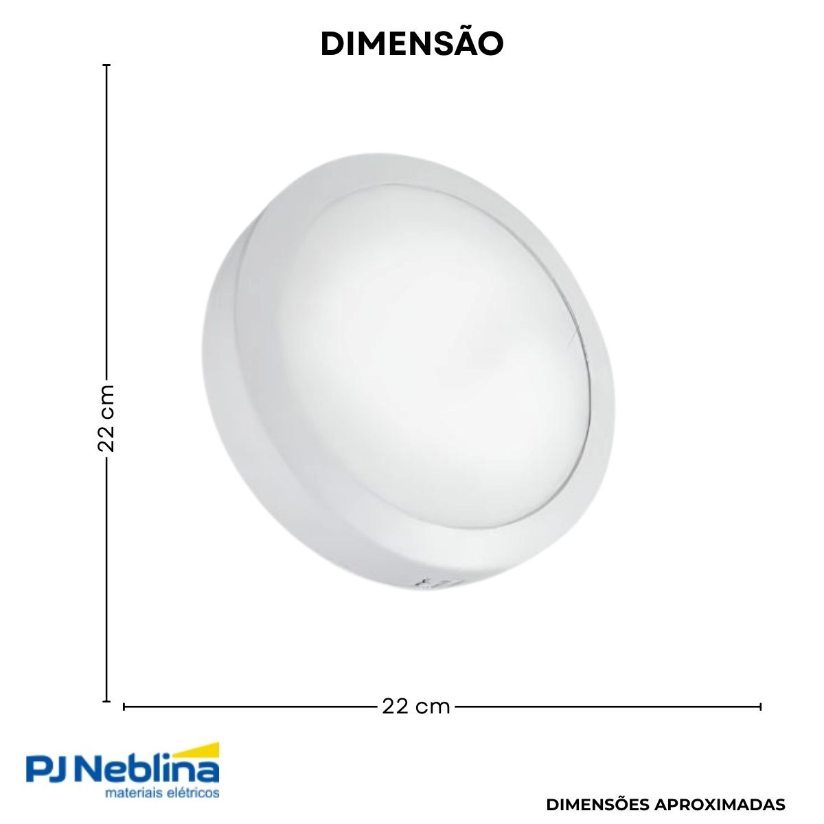 Luminária Plafon Led Sobrepor Redondo Branco 18W Bivolt 6500K Branco Frio 1440Lm Difusor Poliestireno - Bellalux