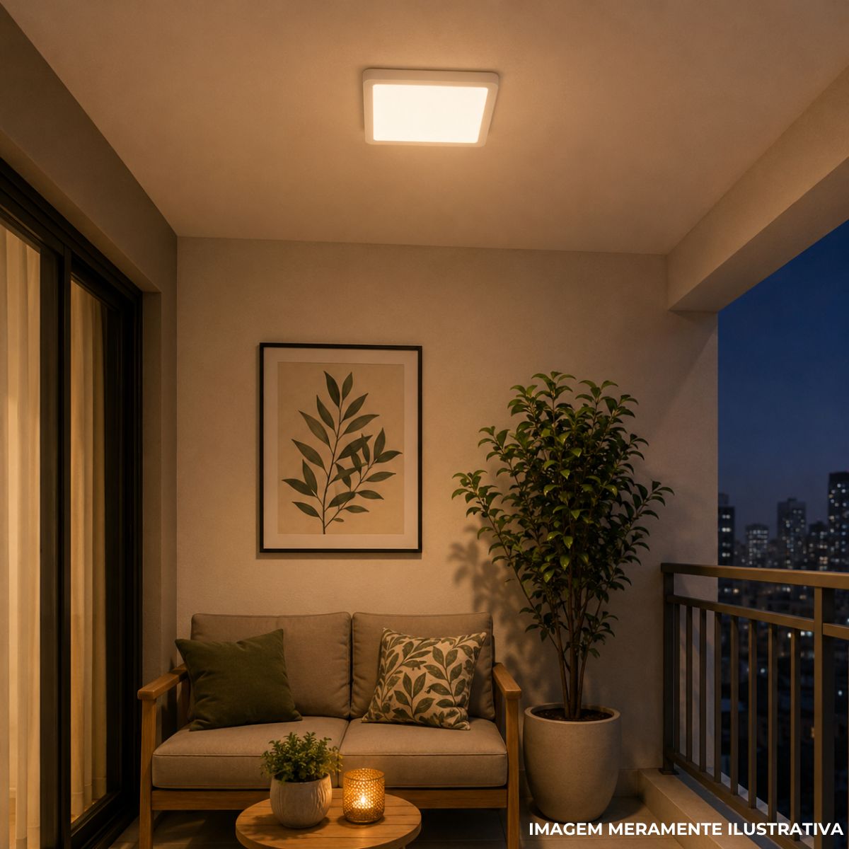 Luminária Plafon Led Sobrepor Quadrado Branco 12W Bivolt 4000K Branco Neutro 900Lm Difusor Poliestireno - Bellalux