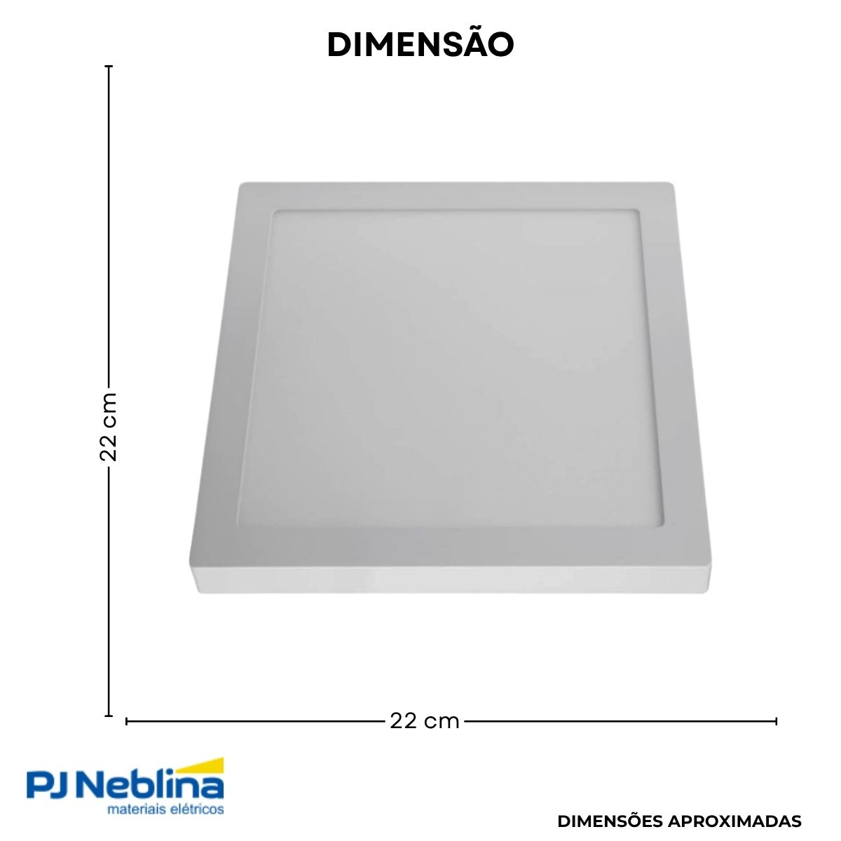 Luminária Plafon Led Sobrepor Quadrado Branco 18W Bivolt 4000K Branco Neutro 1440Lm Difusor Poliestireno - Bellalux