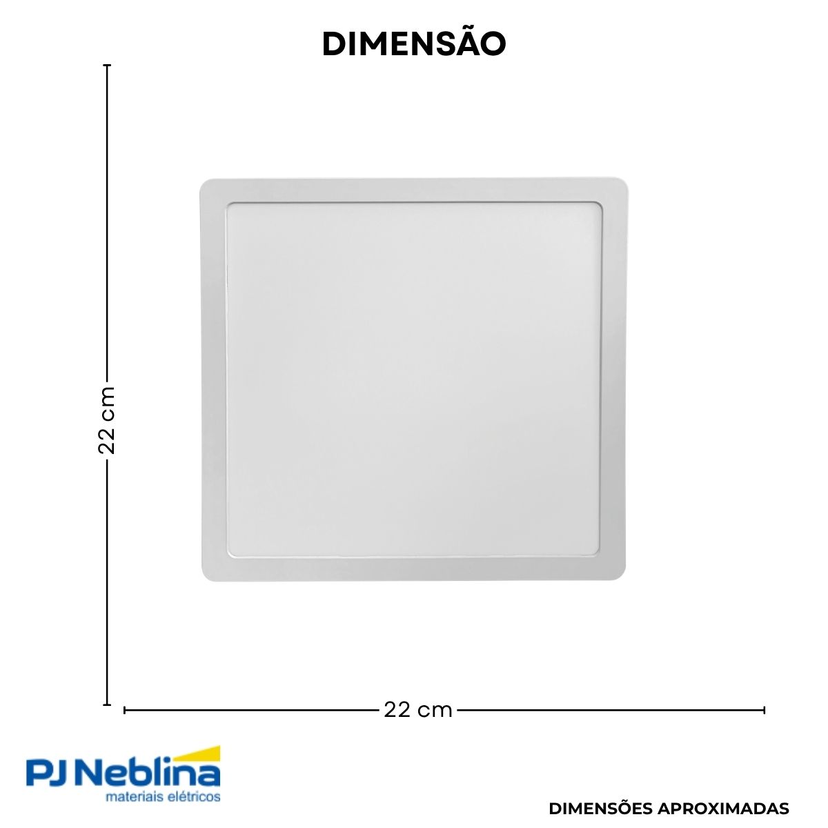 Luminária Plafon Led Sobrepor Quadrado Branco 18W Bivolt 6500K Branco Frio 1440Lm Difusor Poliestireno - Bellalux