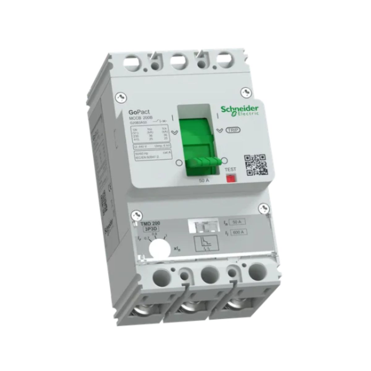 Disjuntor Caixa Moldada Tripolar 35-50A 25Ka 380/415V 50/60Hz G20B3A50 - Schneider