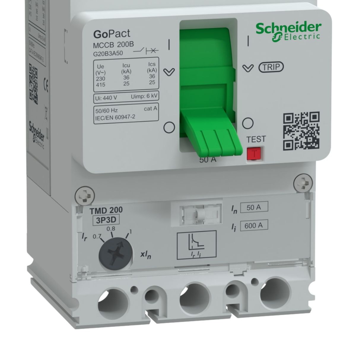 Disjuntor Caixa Moldada Tripolar 35-50A 25Ka 380/415V 50/60Hz G20B3A50 - Schneider