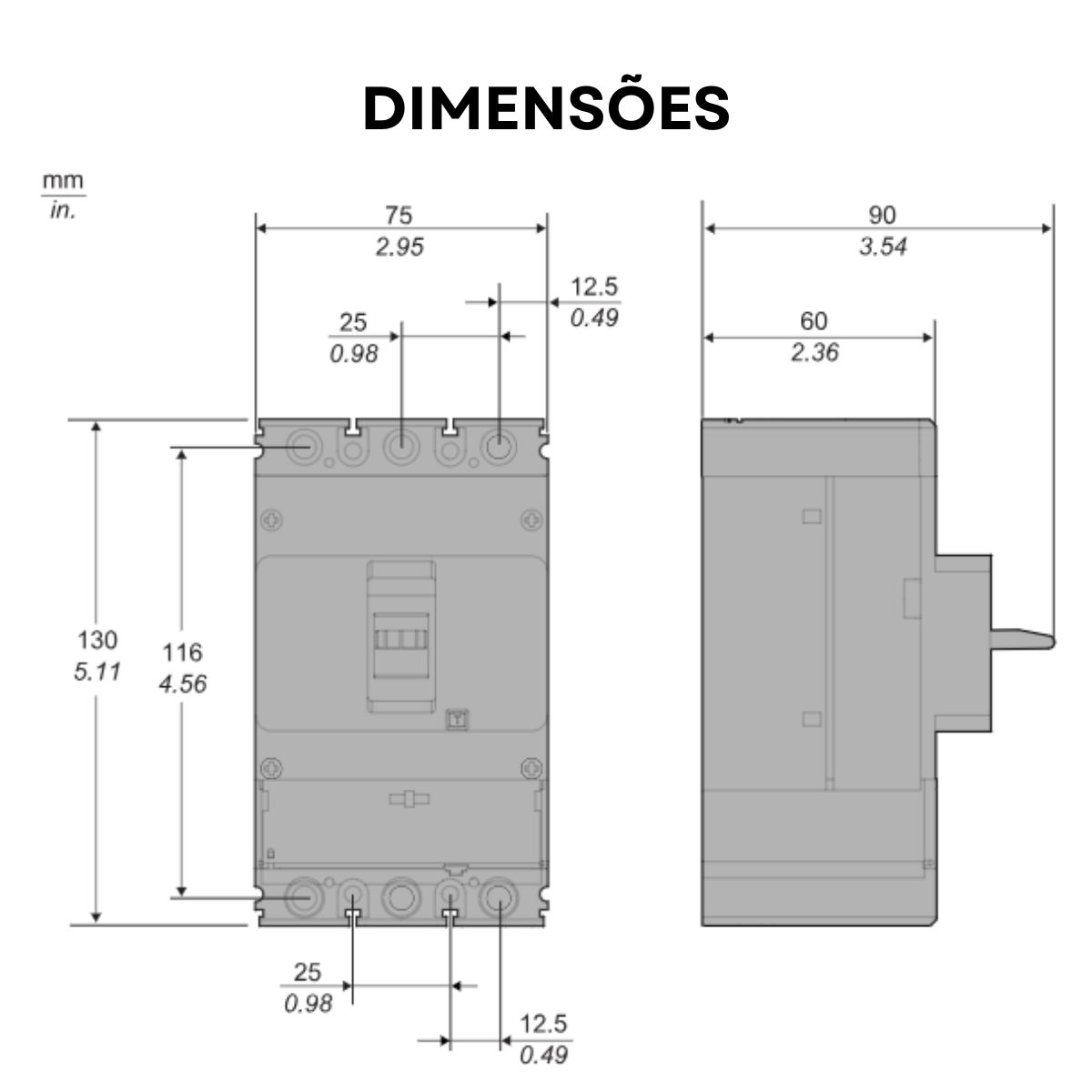 Disjuntor Caixa Moldada Tripolar 35-50A 25Ka 380/415V 50/60Hz G20B3A50 - Schneider
