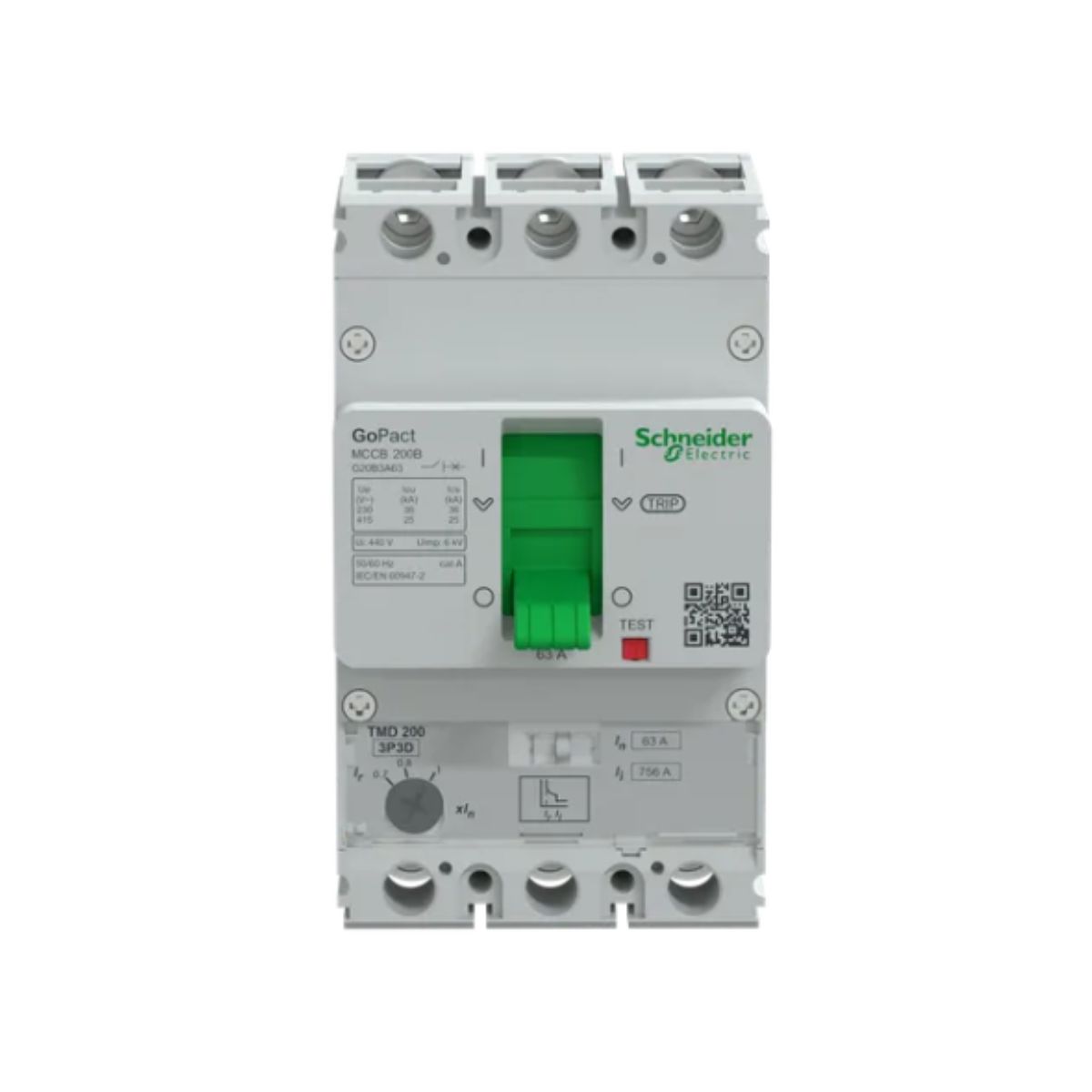 Disjuntor Caixa Moldada Tripolar 44,1-63A 25Ka 380/415V 50/60Hz - Schneider