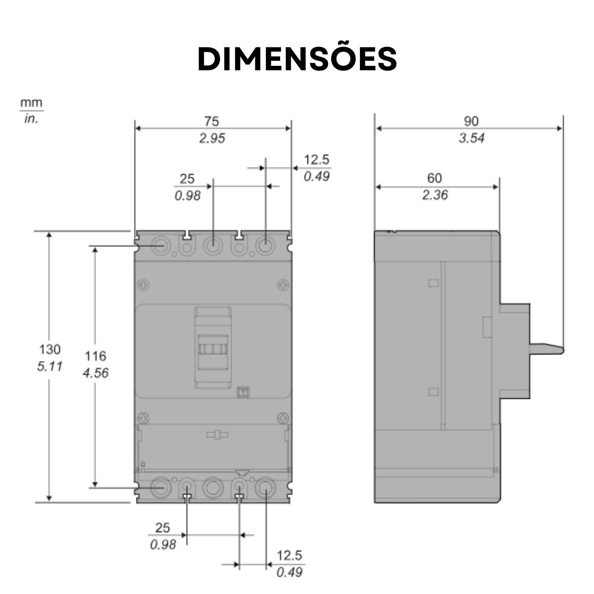 Disjuntor Caixa Moldada Tripolar 70-100A 25Ka 380/415V 50/60Hz - Schneider