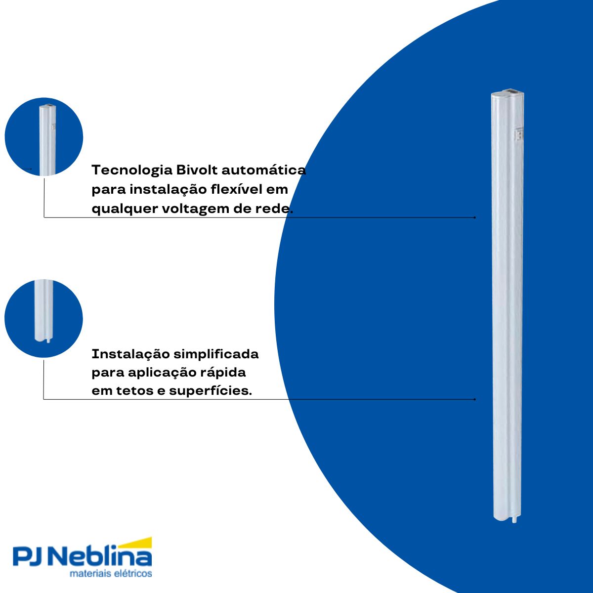 Luminária Linear Led Sobrepor Branco 75W Bivolt 4000K Branco Neutro 12000Lm Difusor Policarbonato - Ledvance