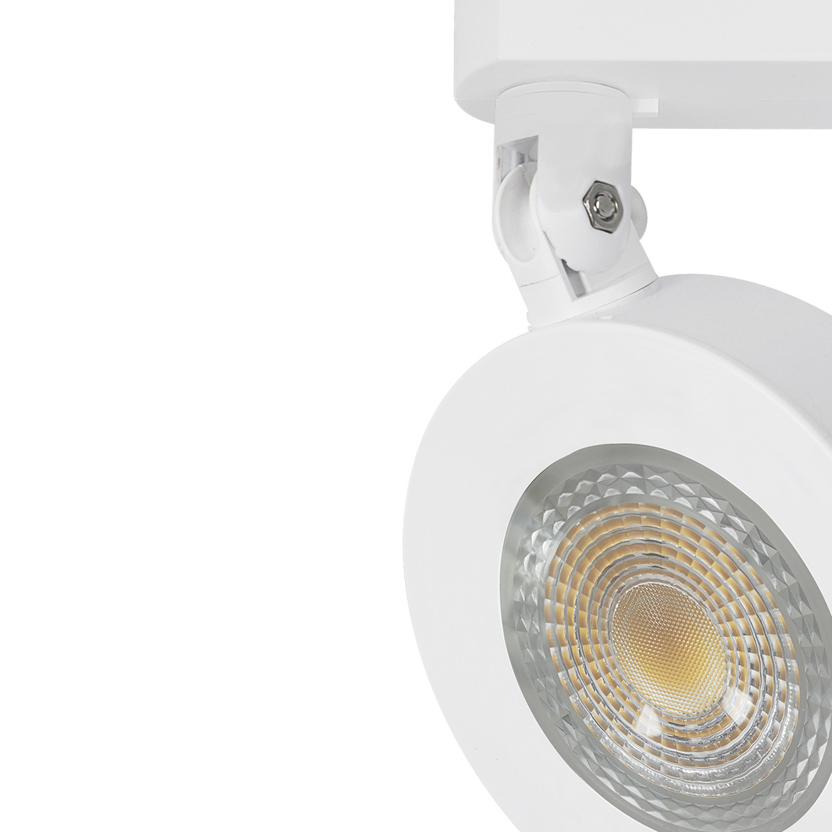Luminária Spot Led Trilho Authentic Nobby Redondo Branco 10W Bivolt Luz Amarela 2700K 800Lm - Avant
