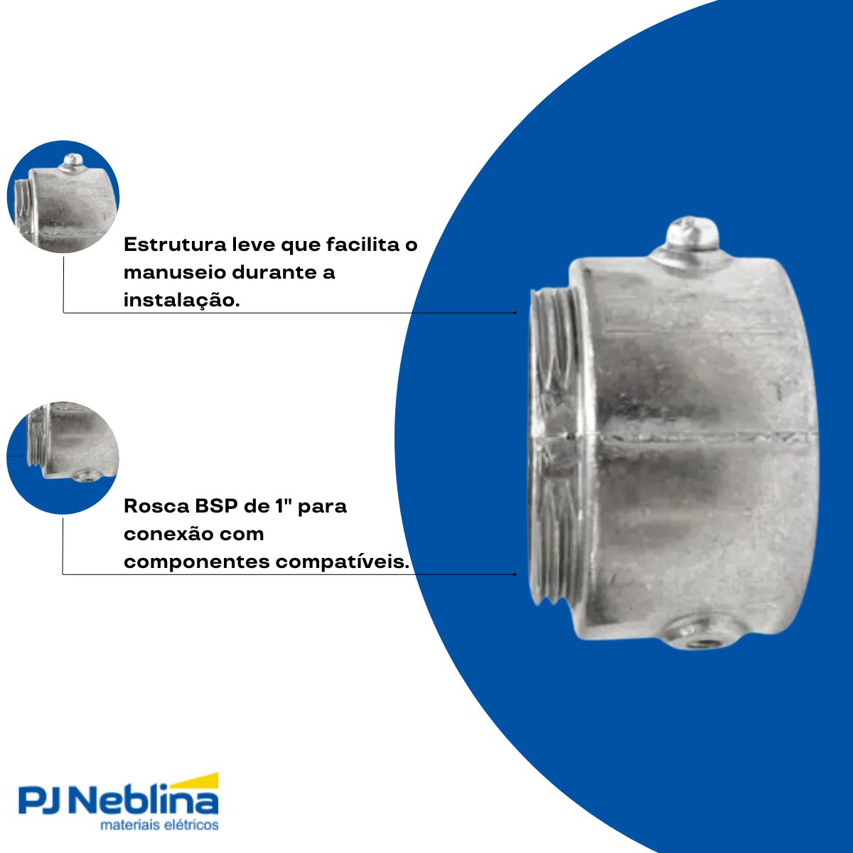 Unidut Múltiplo P/Eletroduto 1Pol Alumínio Fix Parafuso Bsp - Wale