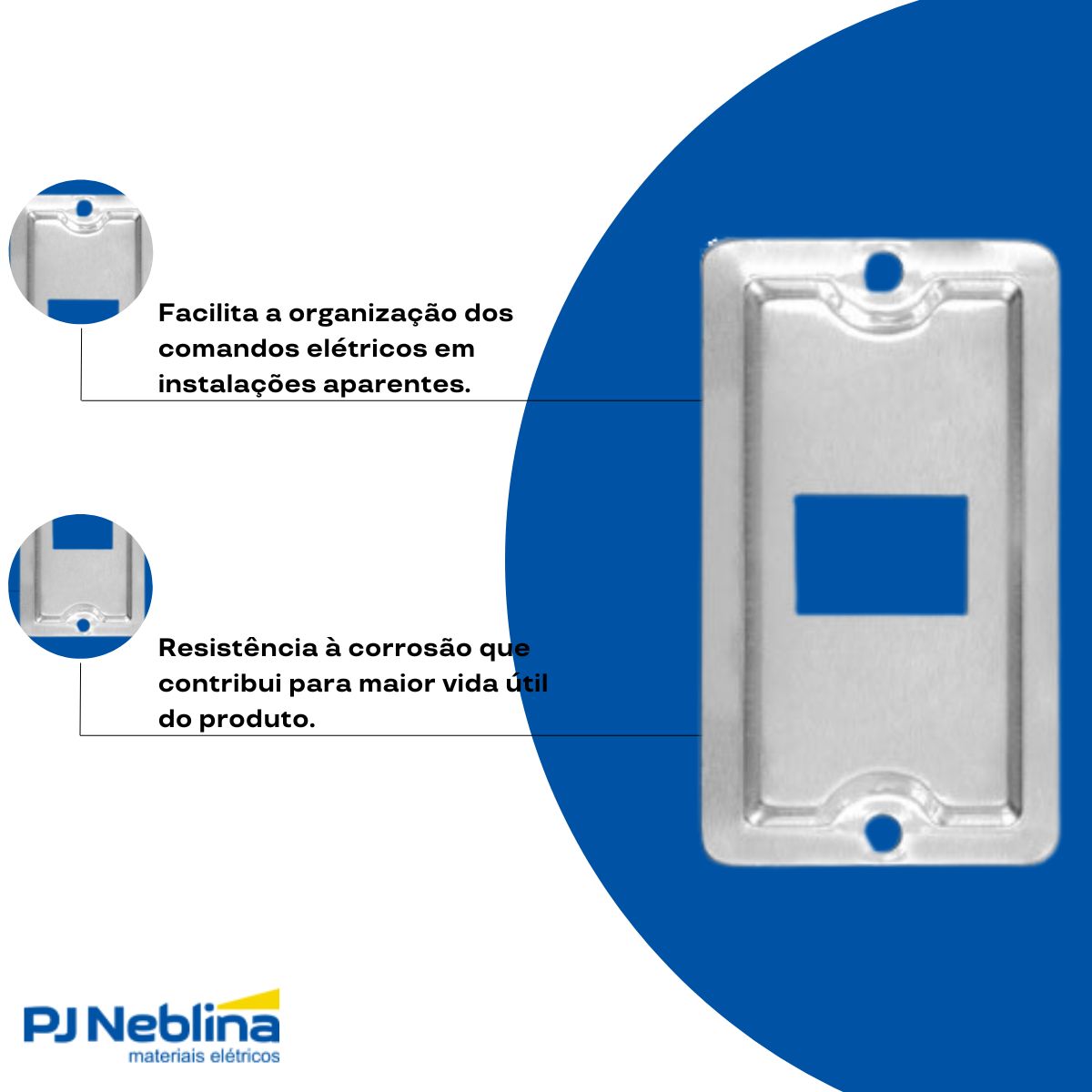 Tampa Condulete 1 Tom Rj45 Alumínio 1/2-3/4 S/Pintura S/Vedação - Wale