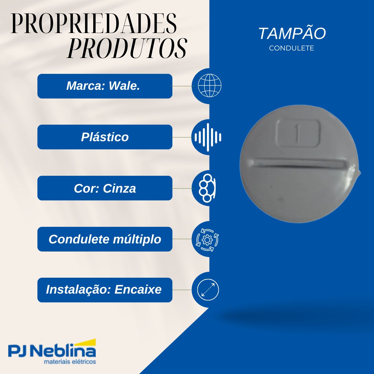 Tampão P/Condulete Pvc 1Pol - Wale