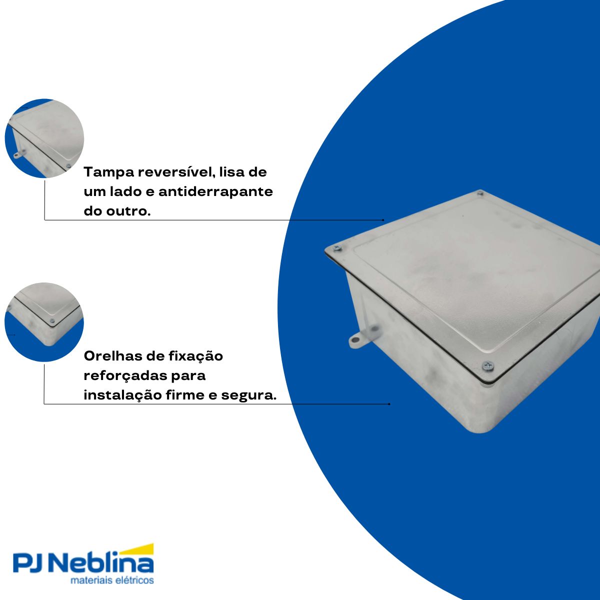 Caixa Passagem Aluminio 200X200X100Mm Tampa Revers - Wale