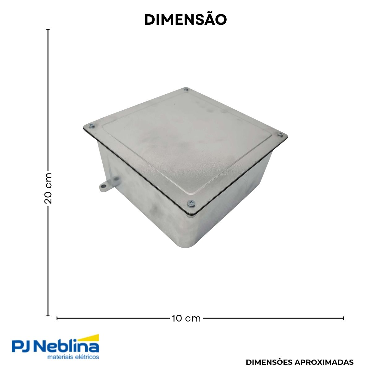 Caixa Passagem Aluminio 200X200X100Mm Tampa Revers - Wale