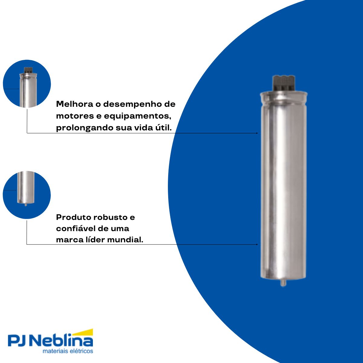 Capacitor Cilindrico a Seco 7,5kvar 380v Trifasico 60hz