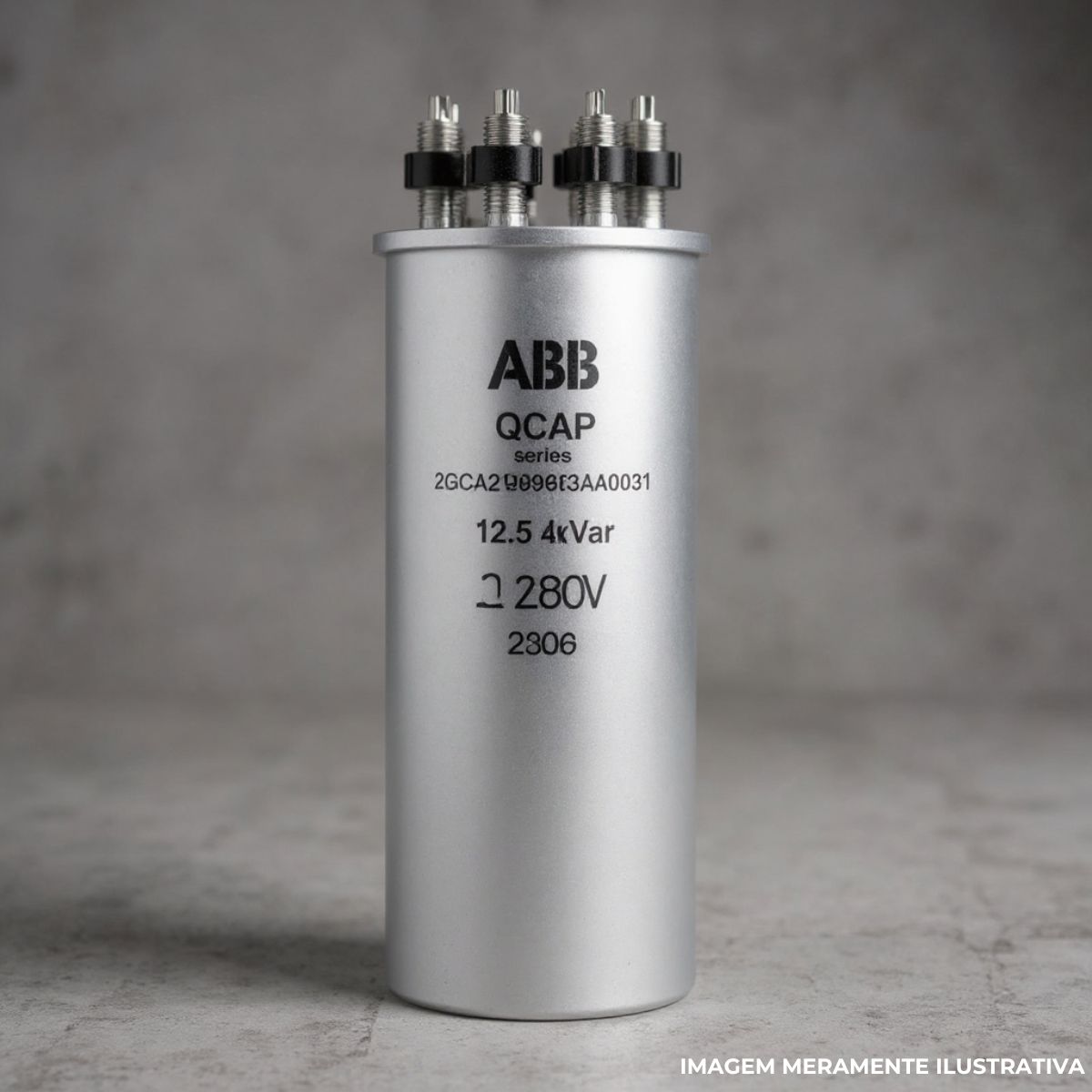 Capacitor Cilíndrico A Seco 12,5Kvar 380V Trifásico 60Hz - Abb