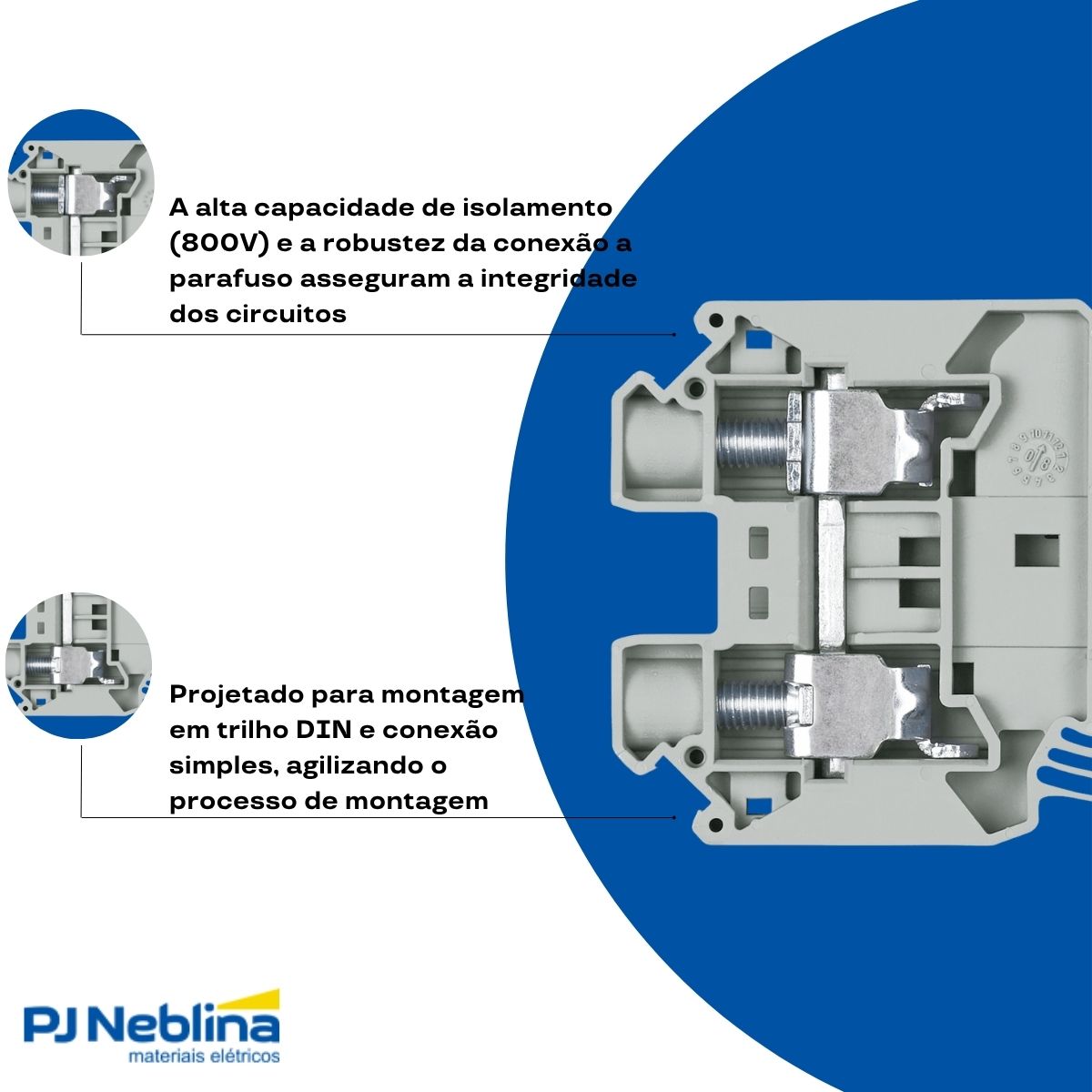 Conector Borne Passagem 2 Conexões 16Mm 800V Cinza - Siemens