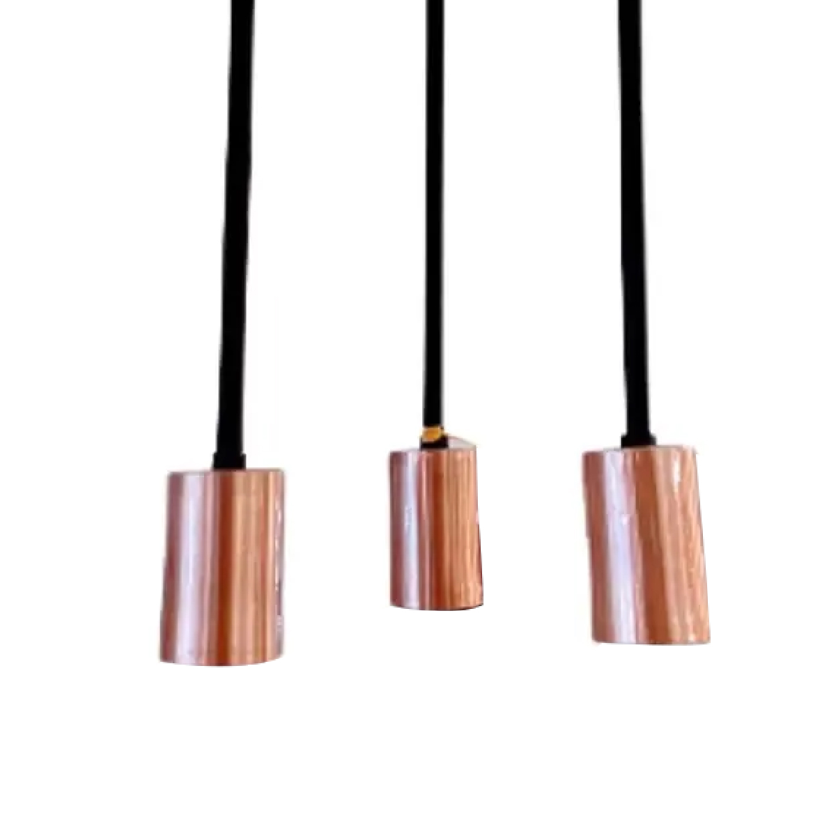 Luminária Pendente Kit Suspensão Haste Longa Preto 60W 3xE27 Bivolt 40x20Cm - Ty Iluminação