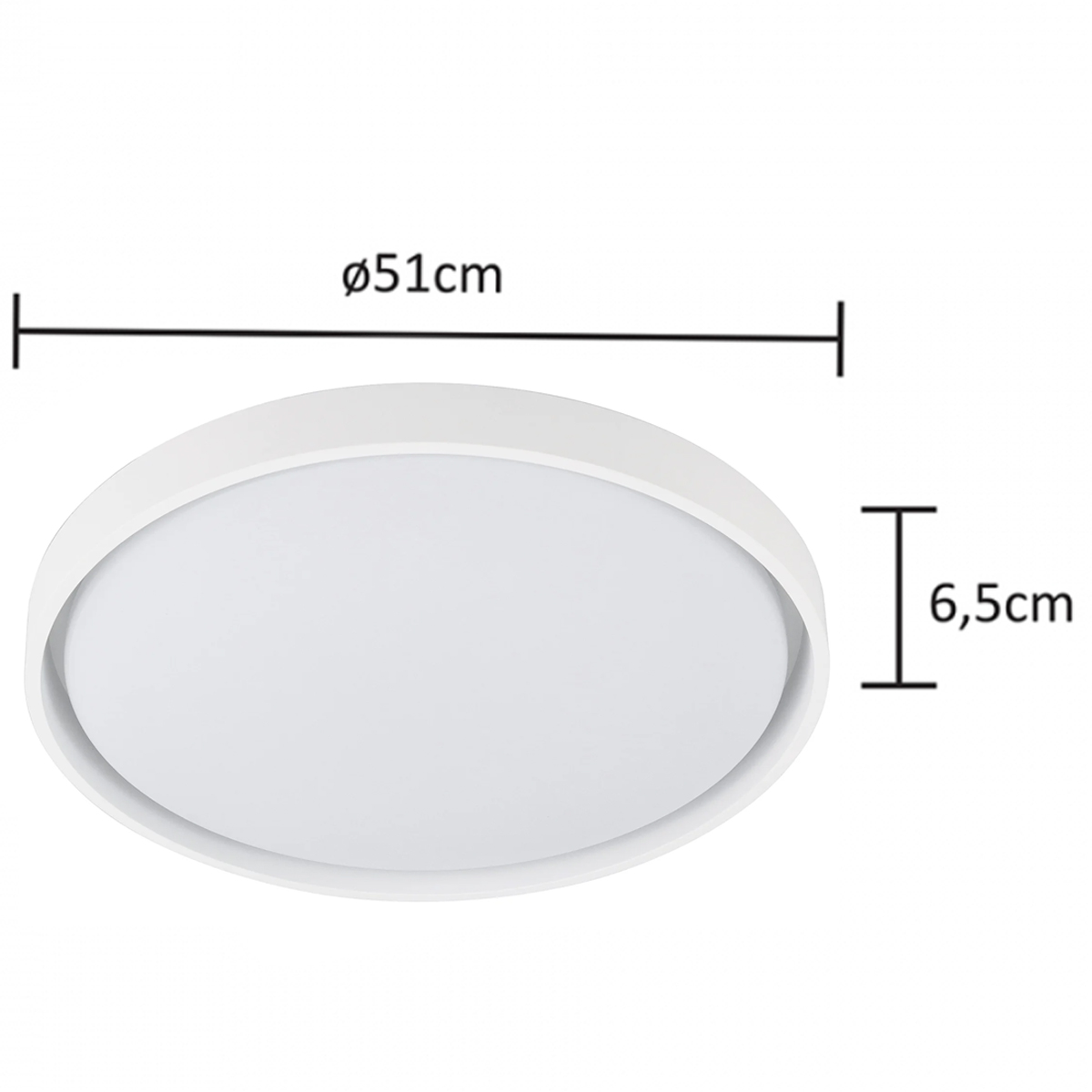 Luminária Plafon Led Sobrepor Montana Branco 48/96W Bivolt Luz Amarela/Branca 3000/6000K 3840Lm - Hevvy