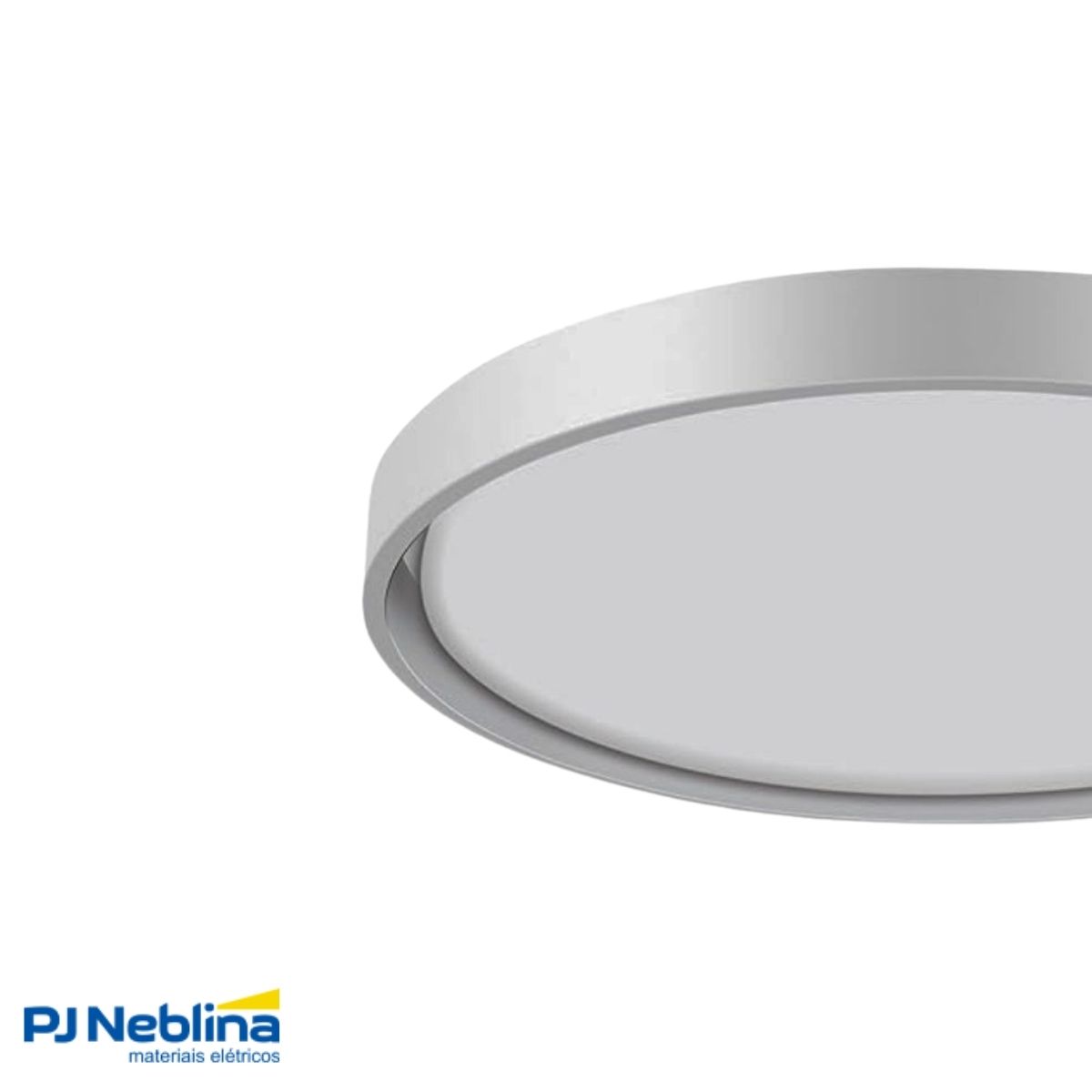 Luminária Plafon Led Sobrepor Montana Branco 24/48W Bivolt 3000K/6000K Branco Quente/Frio 1920Lm - Hevvy