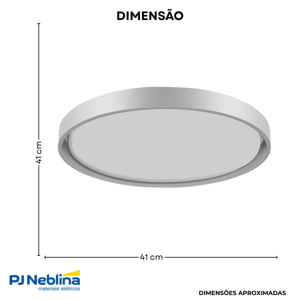 Luminária Plafon Led Sobrepor Montana Branco 24/48W Bivolt 3000K/6000K Branco Quente/Frio 1920Lm - Hevvy