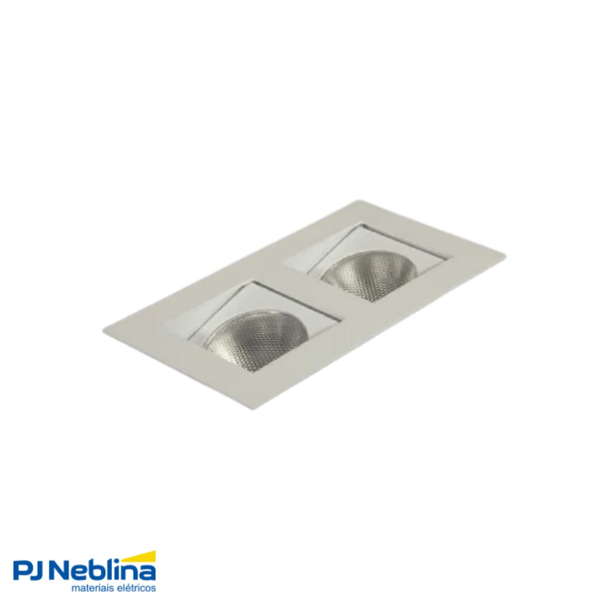 Luminária Spot Embutir Quadrado Branco P/Lâmpada Par20 50W 2Xe27 Bivolt Foco Direcionável/Recuado - Golight
