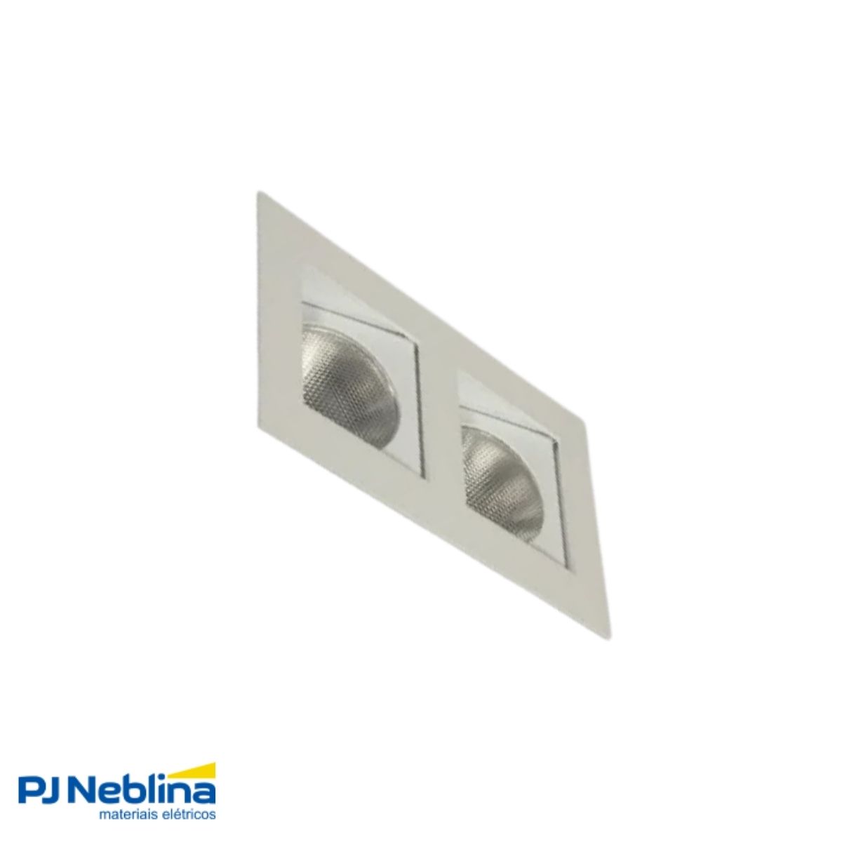 Luminária Spot Embutir Quadrado Branco P/Lâmpada Par20 50W 2Xe27 Bivolt Foco Direcionável/Recuado - Golight