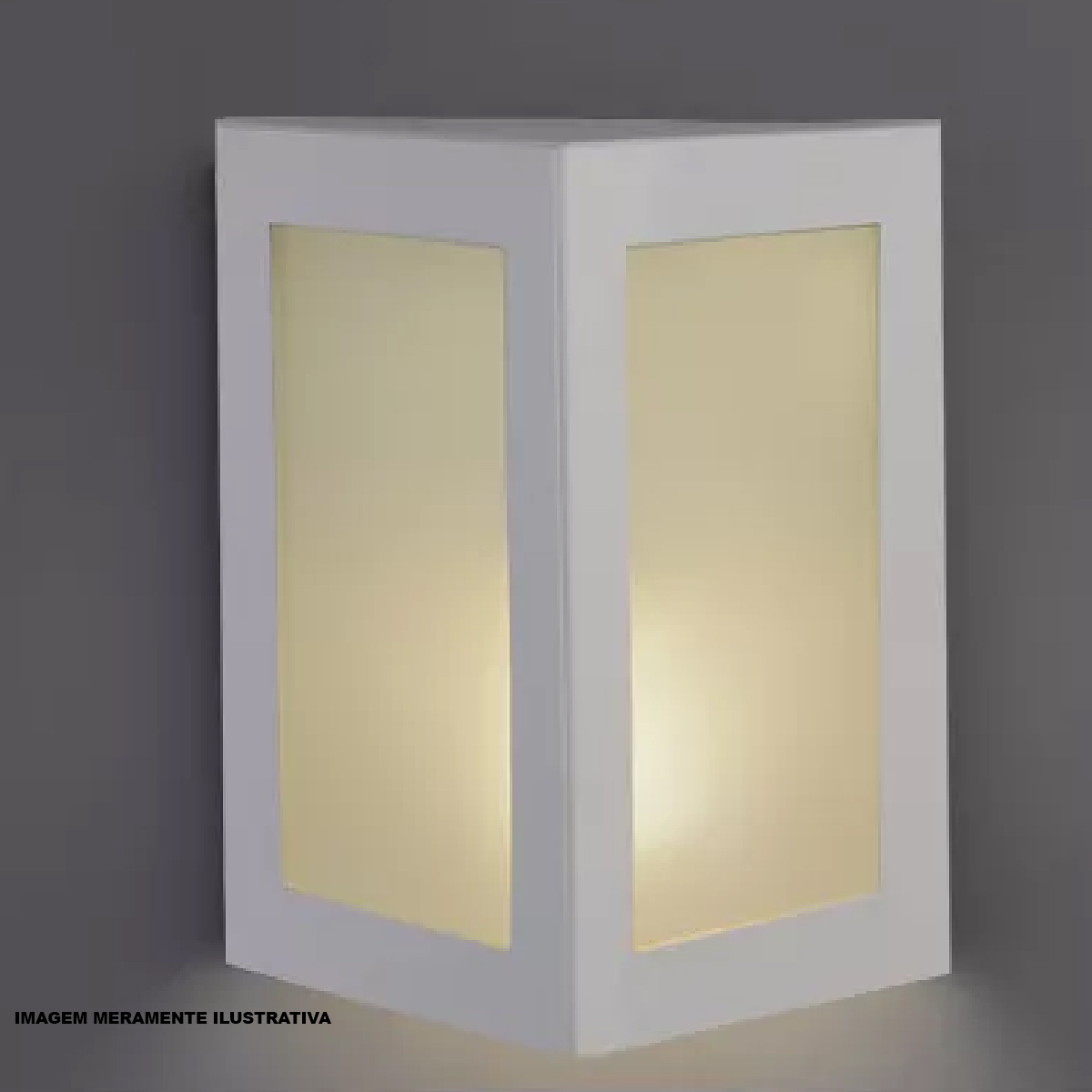 Luminária Arandela Triangular Branco E27 Difusor Termoplástico - Ideal Iluminação