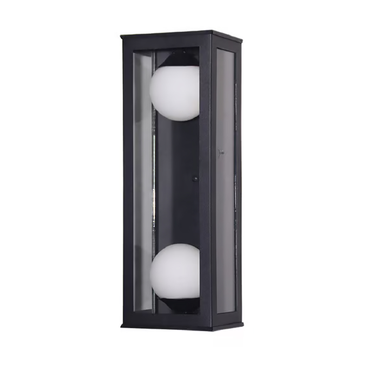 Luminária Arandela Globo Preto 2xG9 Difusor Vidro Transparente - Ideal Iluminação