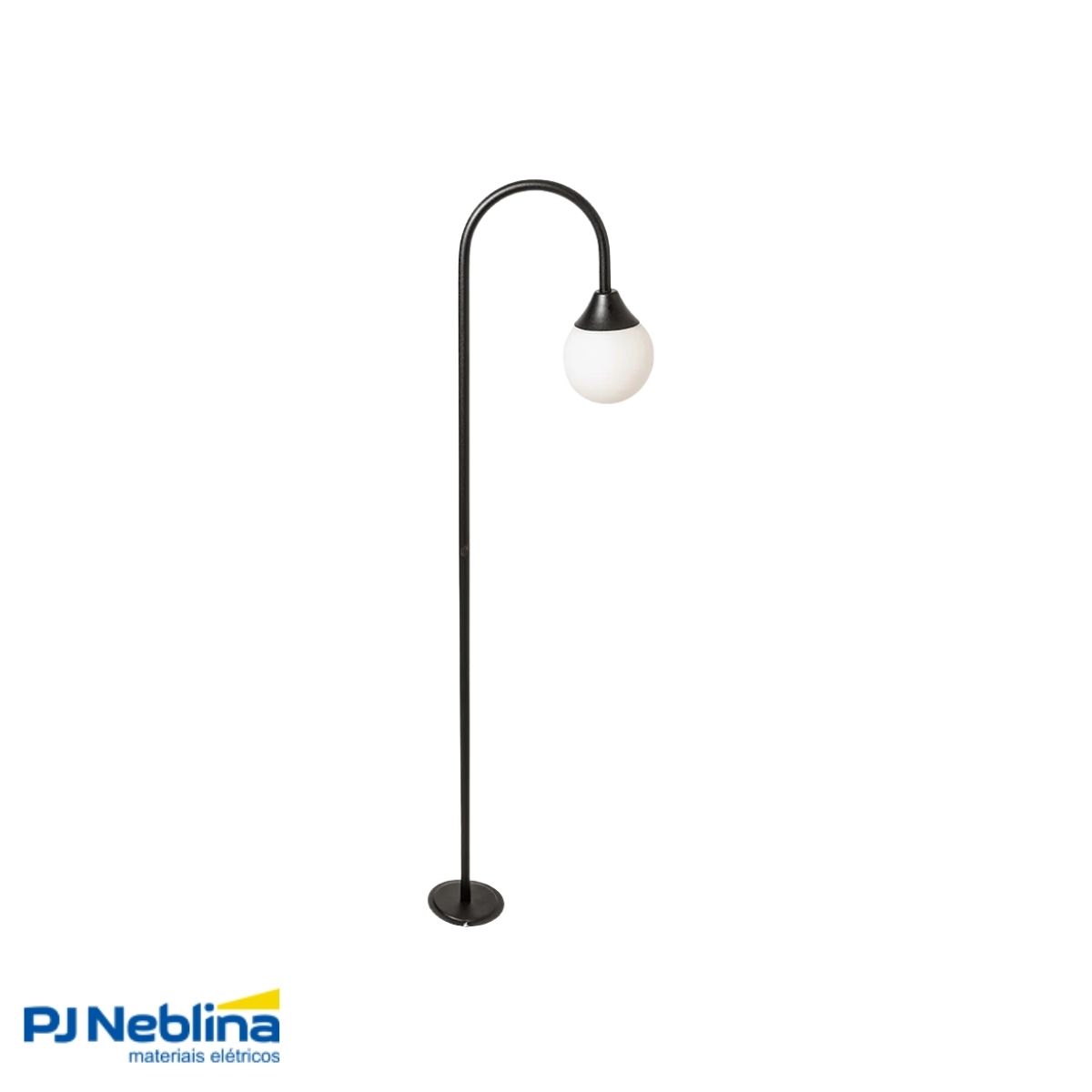Luminária Espeto Jardim Curvo Preto G9 Bivolt - Ideal Iluminação