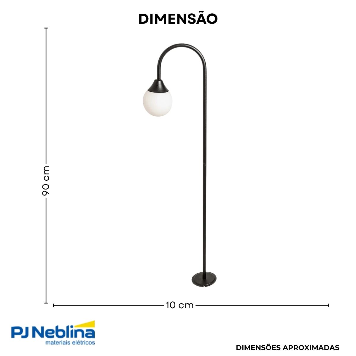 Luminária Espeto Jardim Curvo Preto G9 Bivolt - Ideal Iluminação