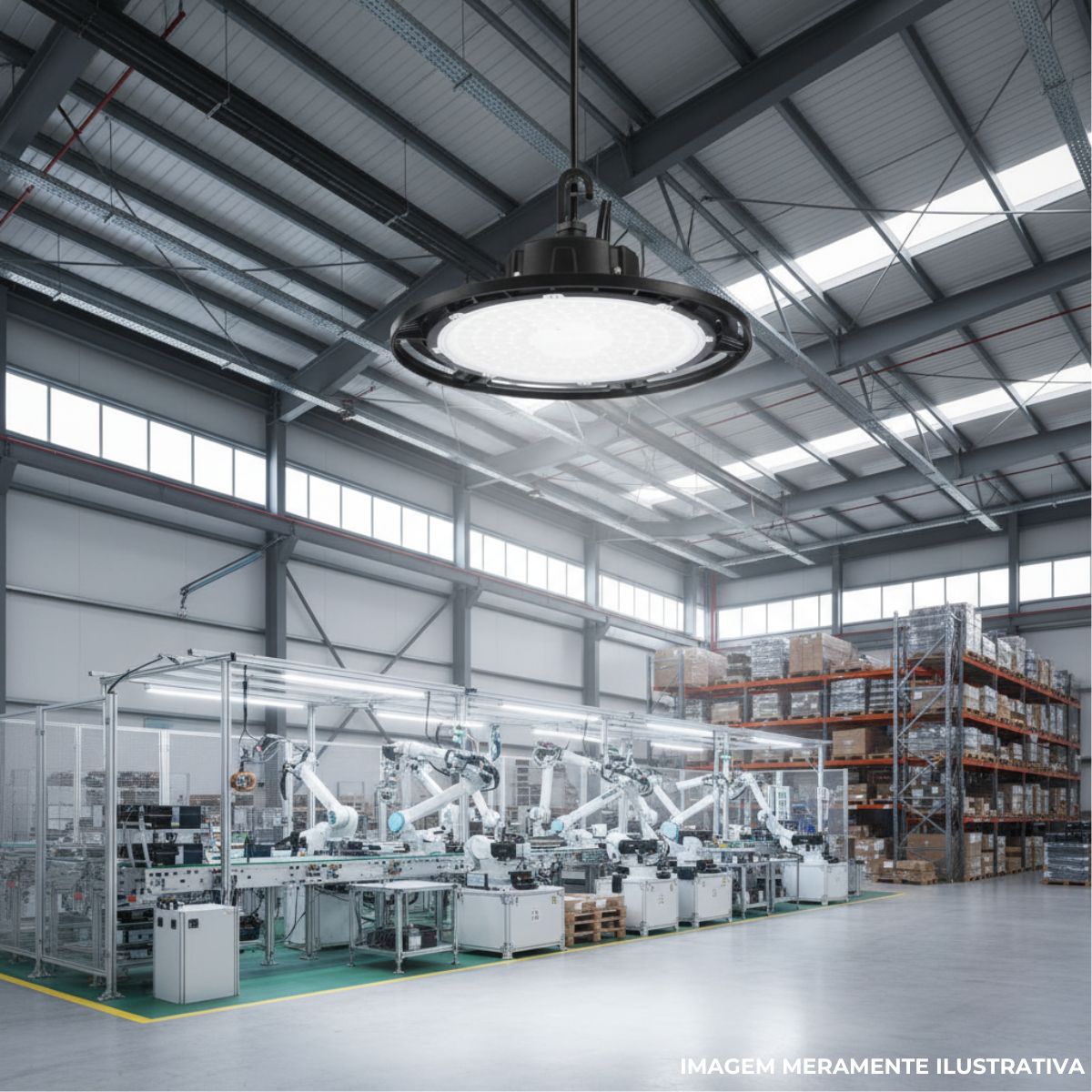 Luminária Industrial Highbay Led Pendente Preto 90W Bivolt 5700K Branco Frio 14400Lm Difusor Policarbonato 110G Dimerizavel - Ledvance