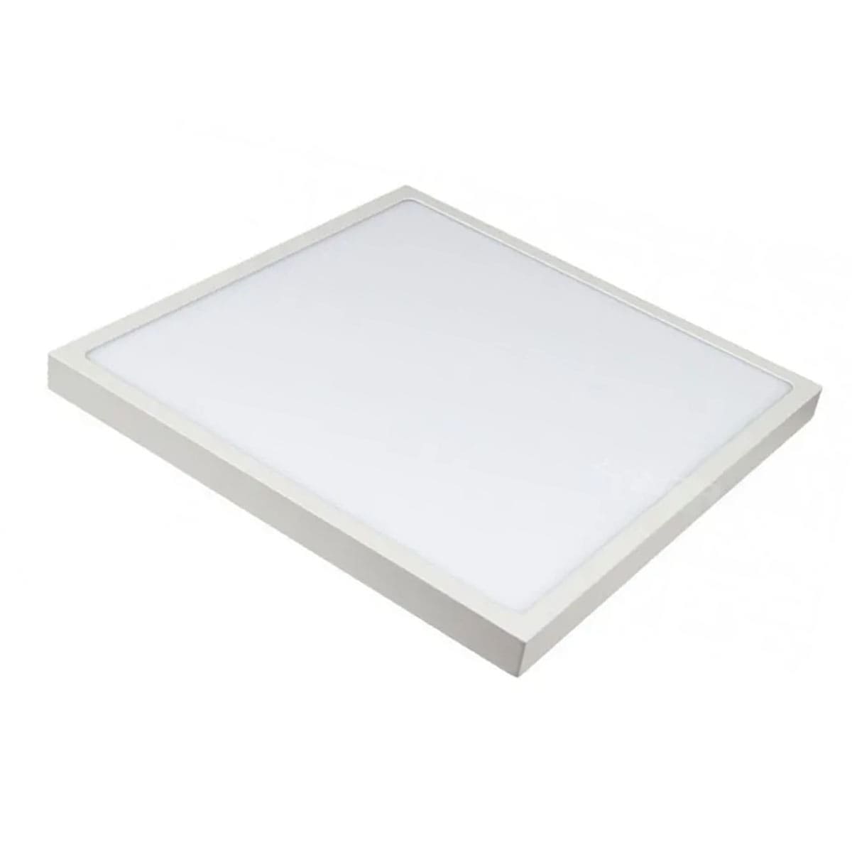 Luminária Painel Led Sobrepor Quadrado Branco 45W Bivolt 3000K Luz Amarela 3600Lm Difusor Policarbonato Avant