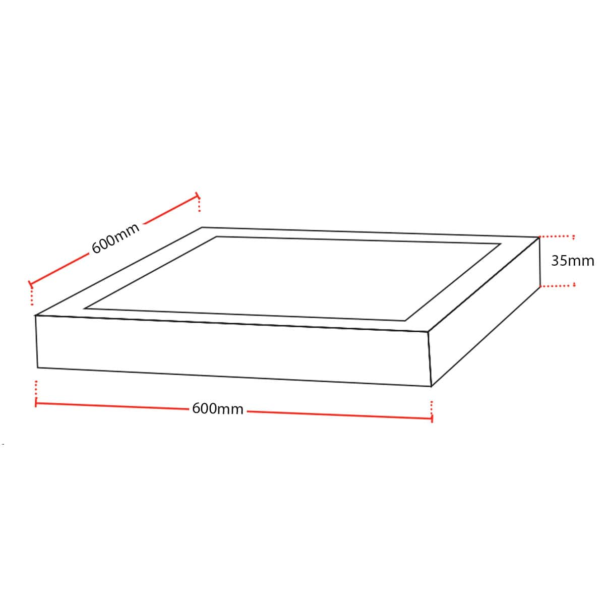 Luminária Painel Led Sobrepor Quadrado Branco 45W Bivolt 3000K Luz Amarela 3600Lm Difusor Policarbonato Avant