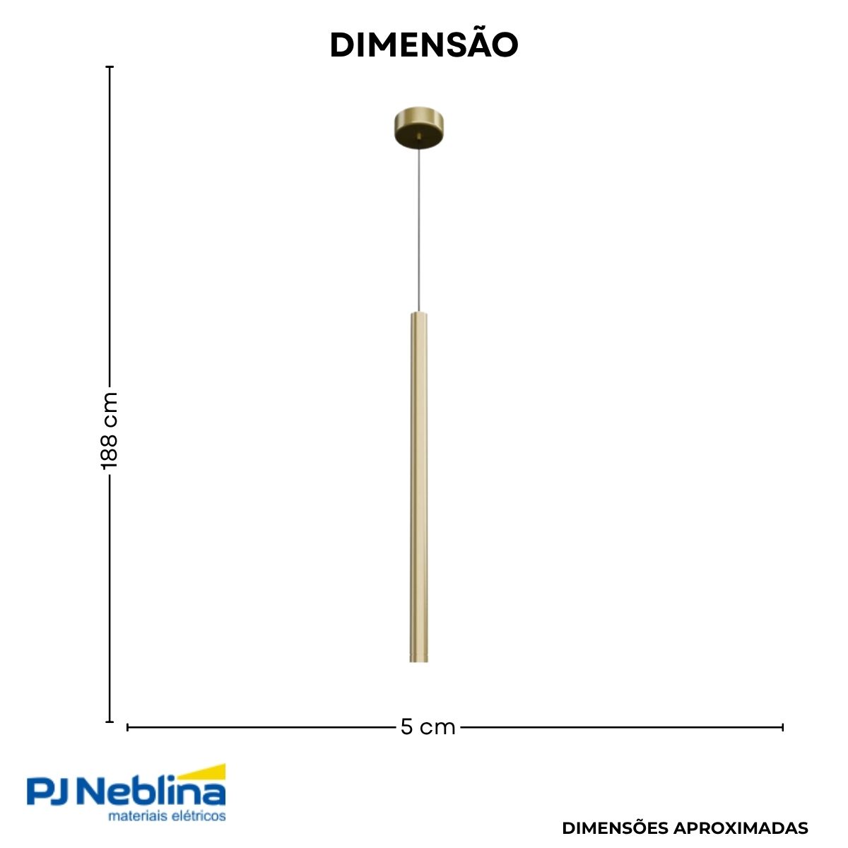 Luminária Pendente Led Hogar Dourado/Ono 3W Bivolt 3000K Branco Quente 225Lm - Spotline