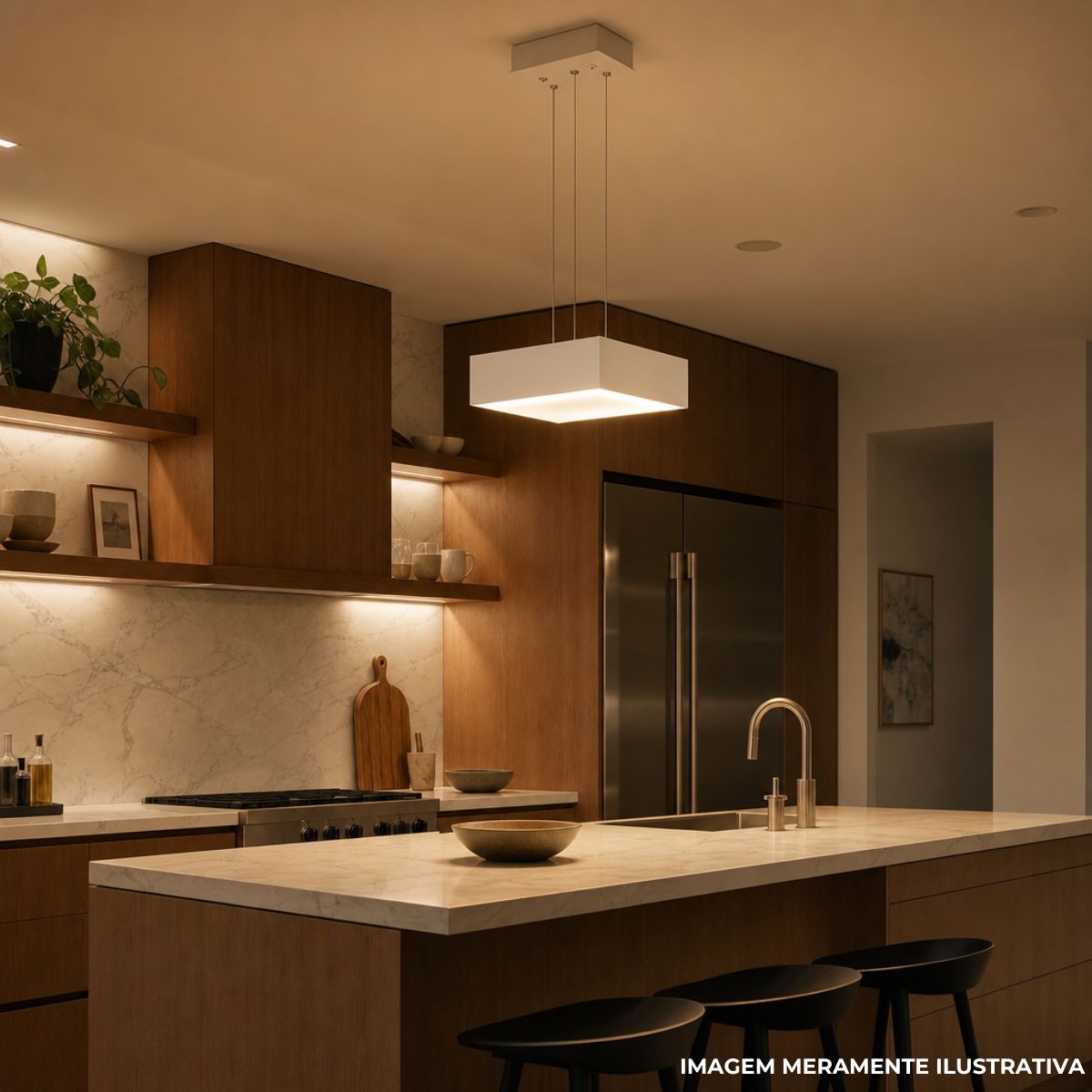Luminária Pendente Led Hogar Dourado/Ono 3W Bivolt 3000K Branco Quente 225Lm - Spotline