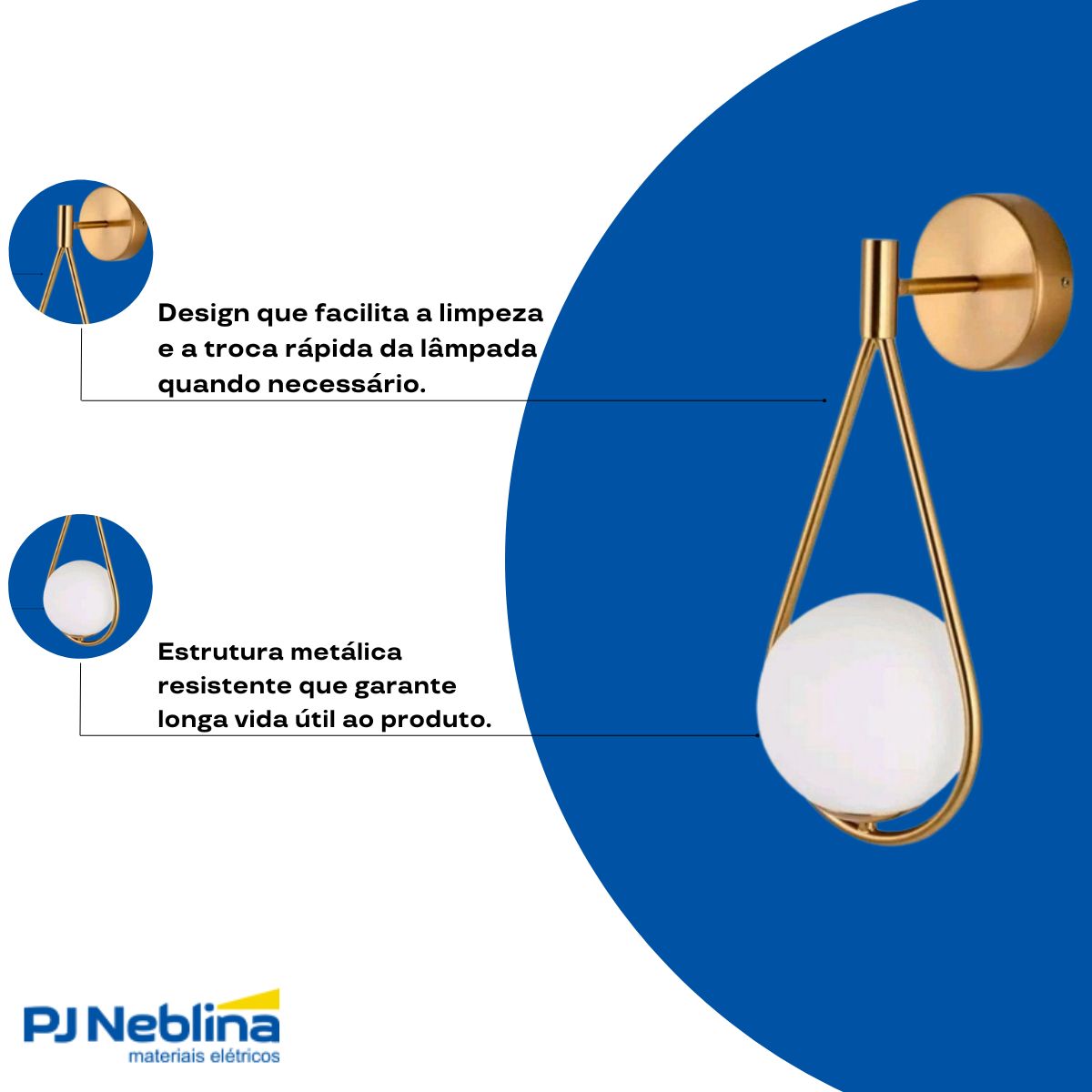 Luminária Arandela Gota Dourado/Ono P/Lâmpada Halopin/Bipino G9 Bivolt Difusor Vidro Leitoso - Spotline
