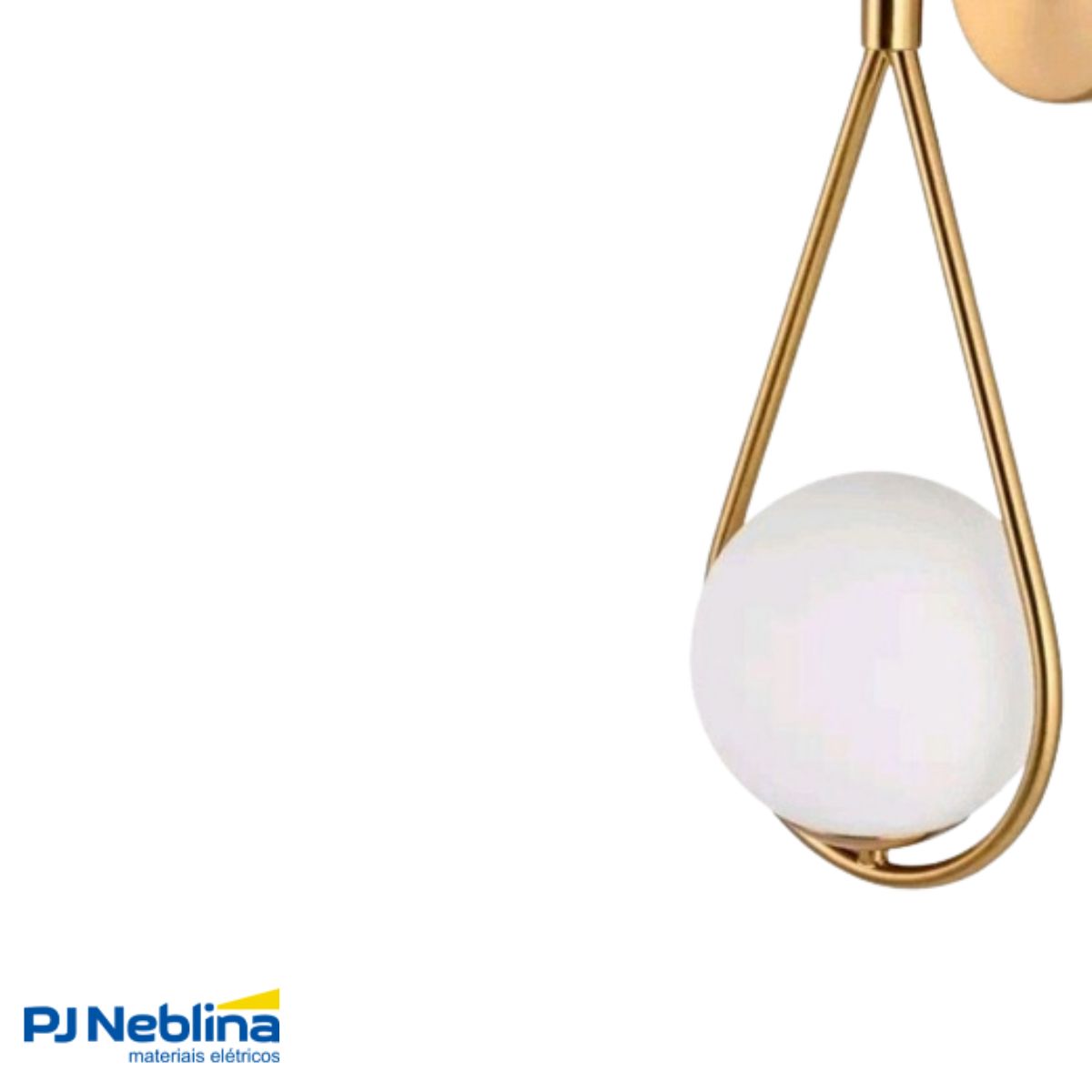 Luminária Arandela Gota Dourado/Ono P/Lâmpada Halopin/Bipino G9 Bivolt Difusor Vidro Leitoso - Spotline