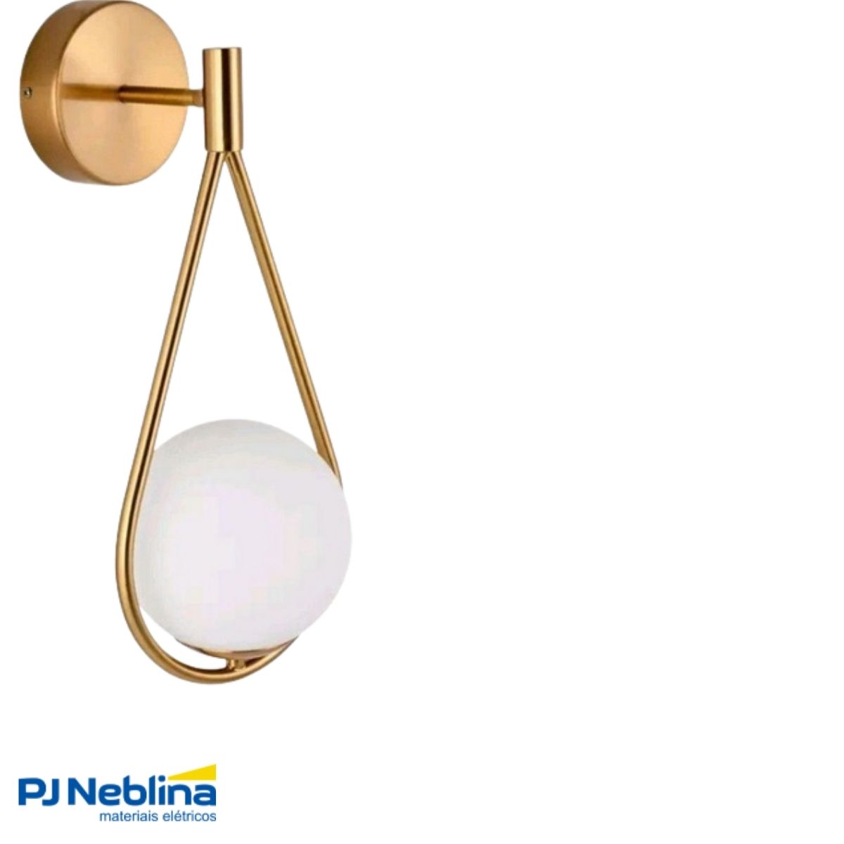 Luminária Arandela Gota Dourado/Ono P/Lâmpada Halopin/Bipino G9 Bivolt Difusor Vidro Leitoso - Spotline