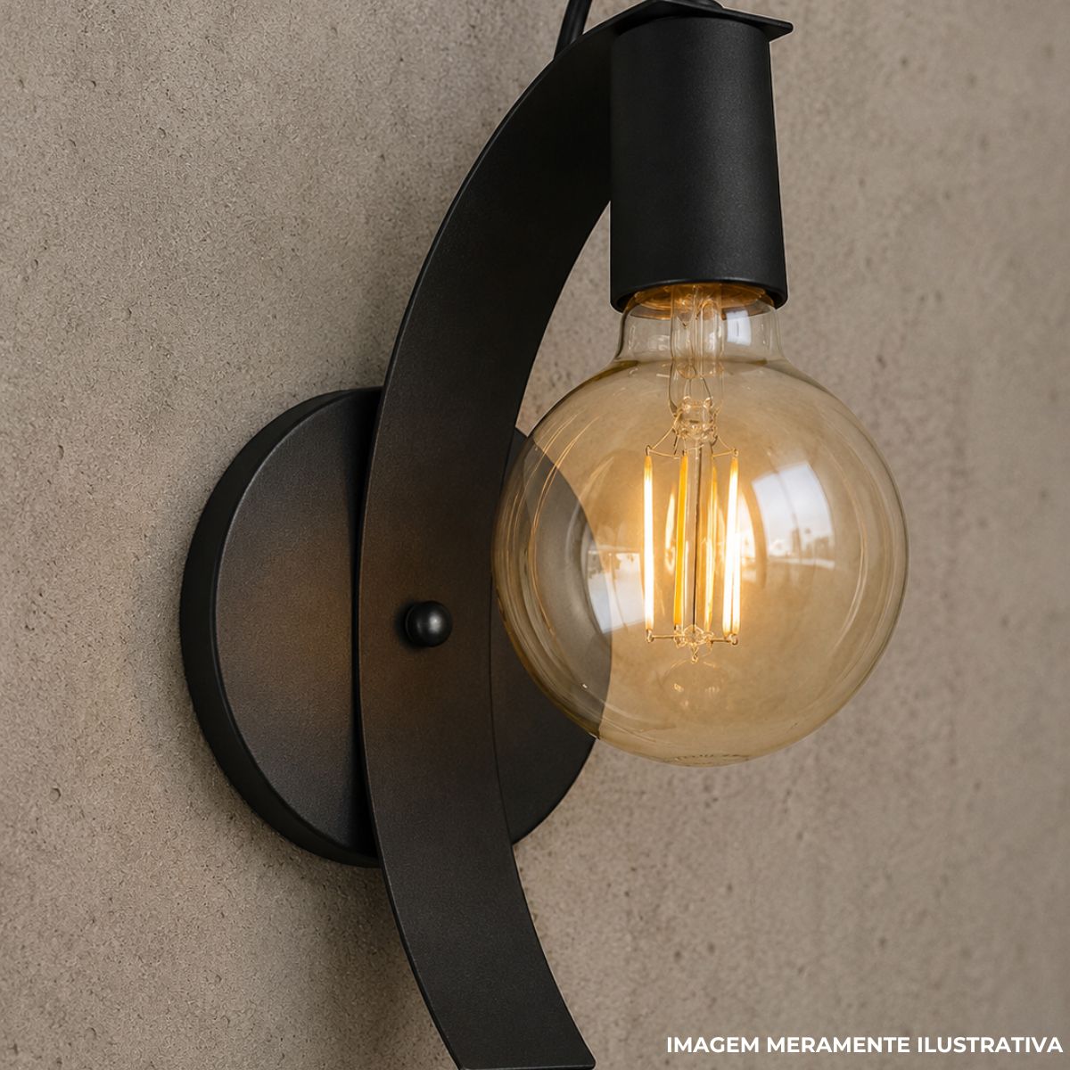 Luminária Arandela Ellos Preto E27 Bivolt - Spotline