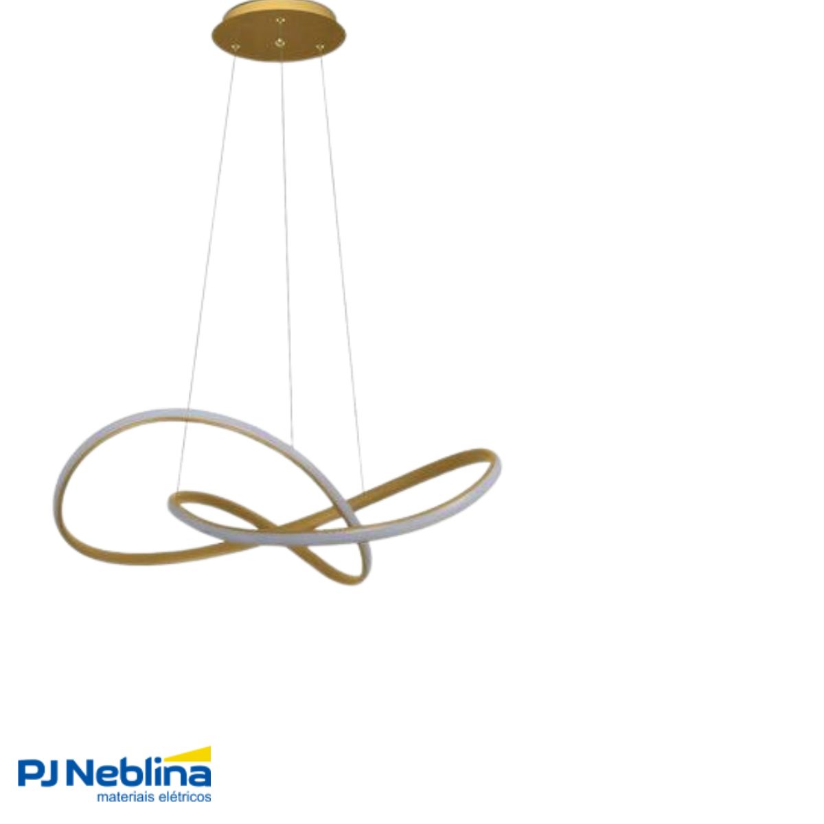 Luminária Pendente Led Trilha Dourado 30W Bivolt 3000K Branco Quente 2700Lm - Sl Iluminação